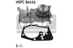 VKPC86416_помпа Clio для RENAULT KANGOO / GRAND KANGOO (KW0/1_) 1.6 16V (KW0D) 2008-, код двигателя K4M830,K4M831, V см3 1598, КВт78, Л.с.106, бензин, Skf VKPC86416